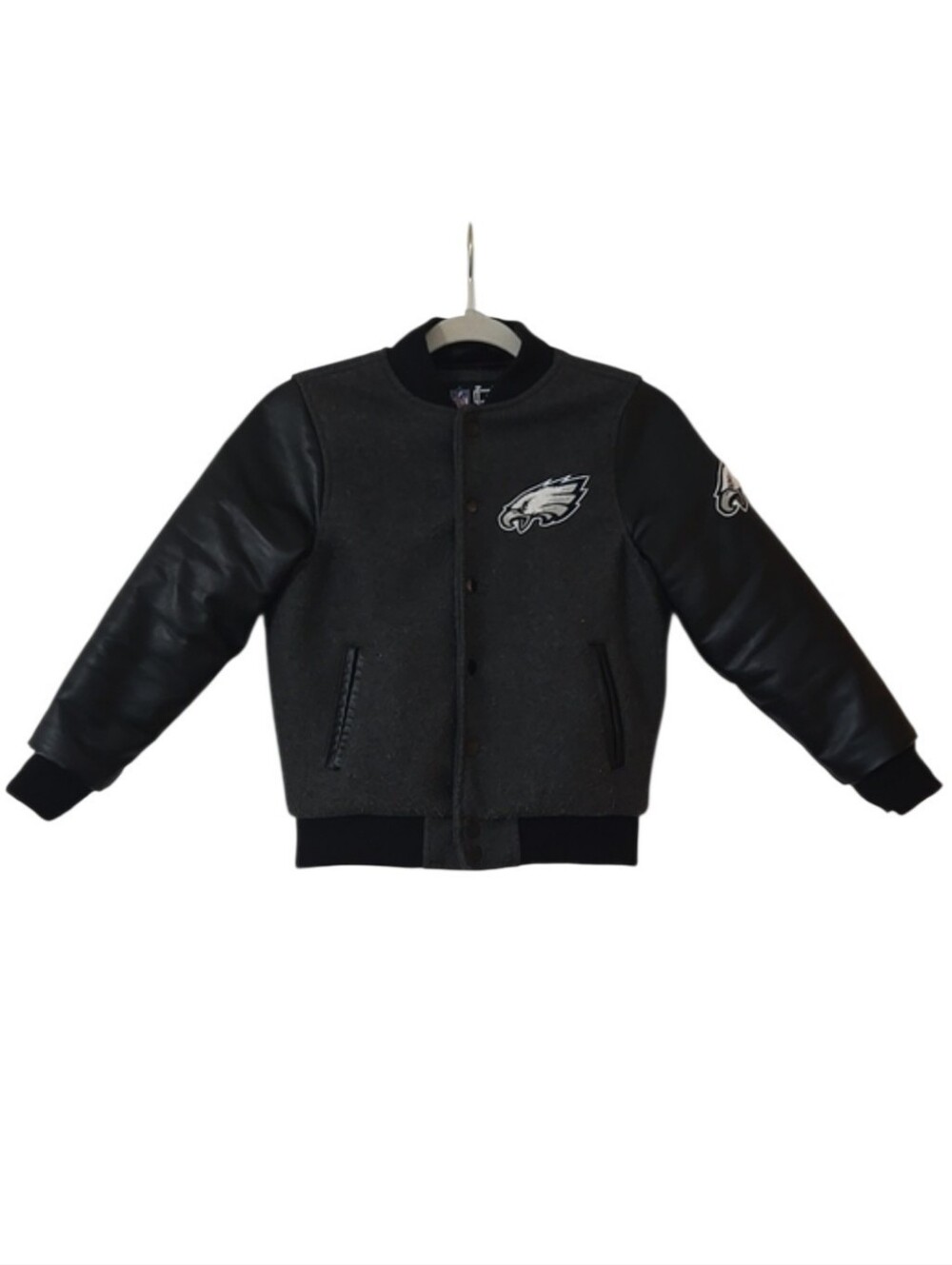 NFL Philadelphia Eagles Black & Gray Varsity Jacket